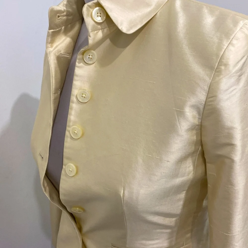 Ralph Lauren 💯% Silk Champagne Blazer / Jacket |Size 6 - Picture 5 of 12